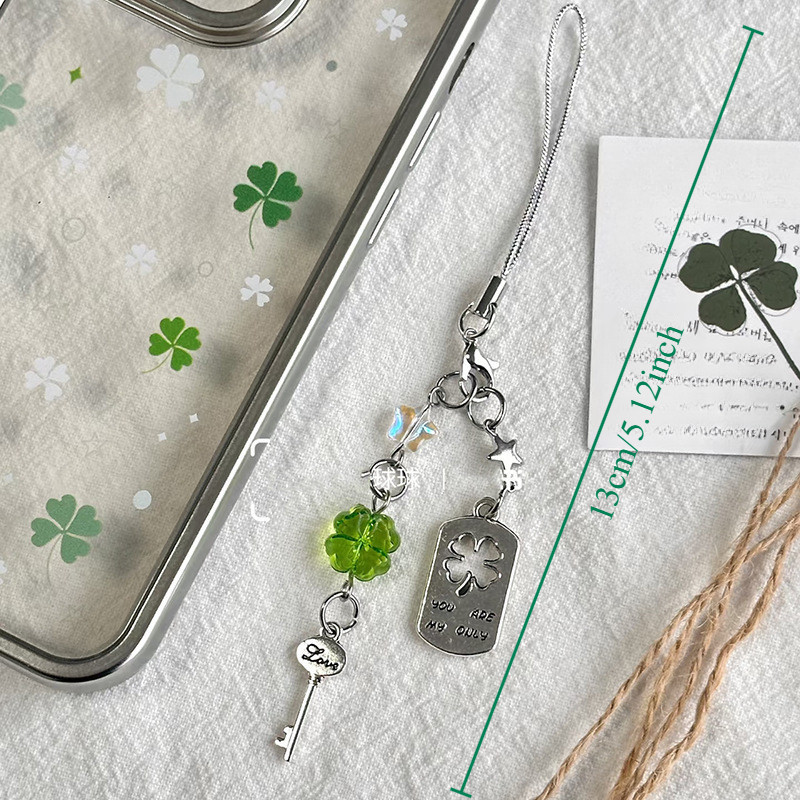 Clover Mobile Pendant,Lucky Grass Key , Clover Wind Chime Cherry ...