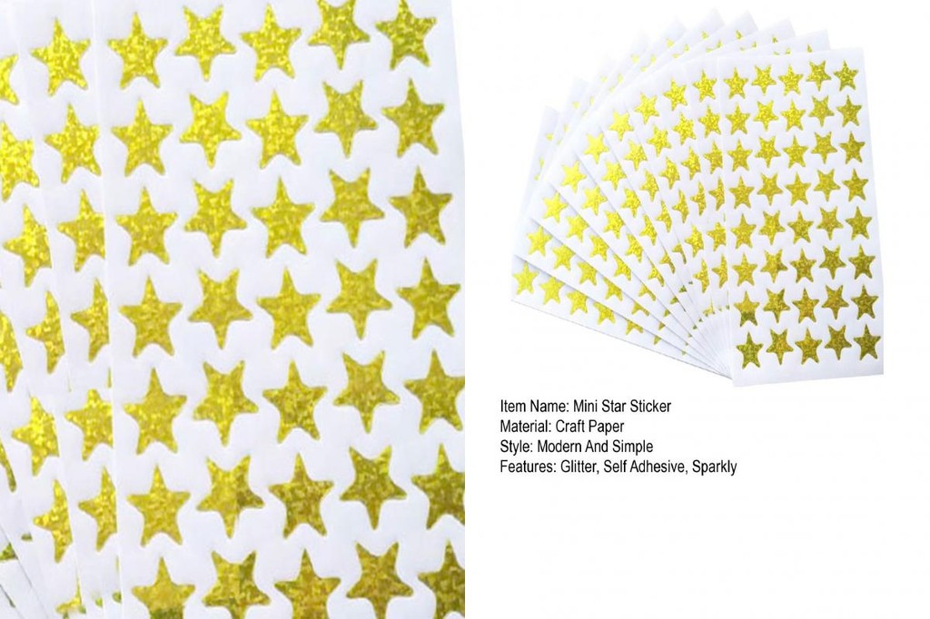 Mini Star Stickers Chart Stickers Sparkling Gold Star Stickers for Kids ...
