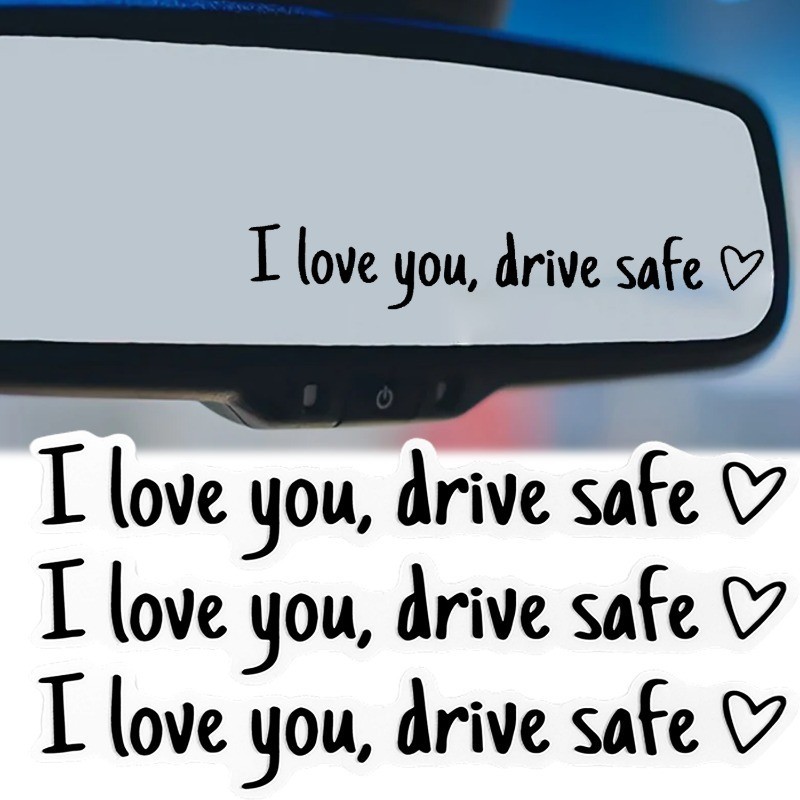 "I Love You Drive Safe" Aufkleber Auto – 2-teilig Für Rückspiegel, Lustige Auto-Deko