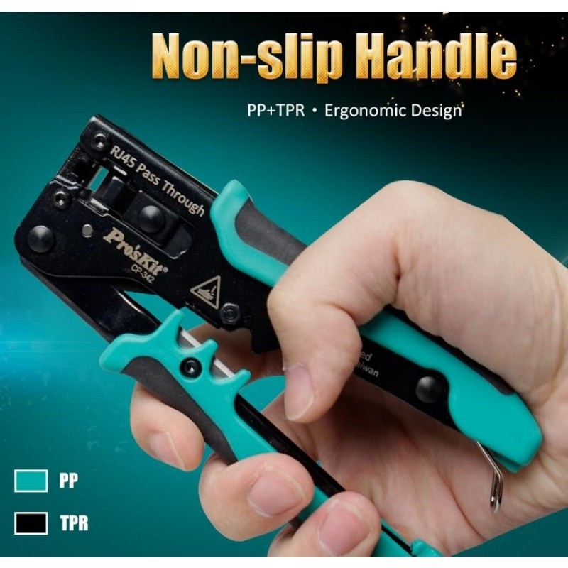 Pro'skit CP-342 End Pass Through Mini Crimper Pliers 8P8C RJ45 ...