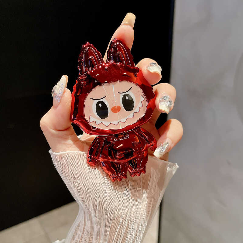 Cartoon Cute Labubu Makeup Mirror 36-Degree Rotating Adhesive Stand ...