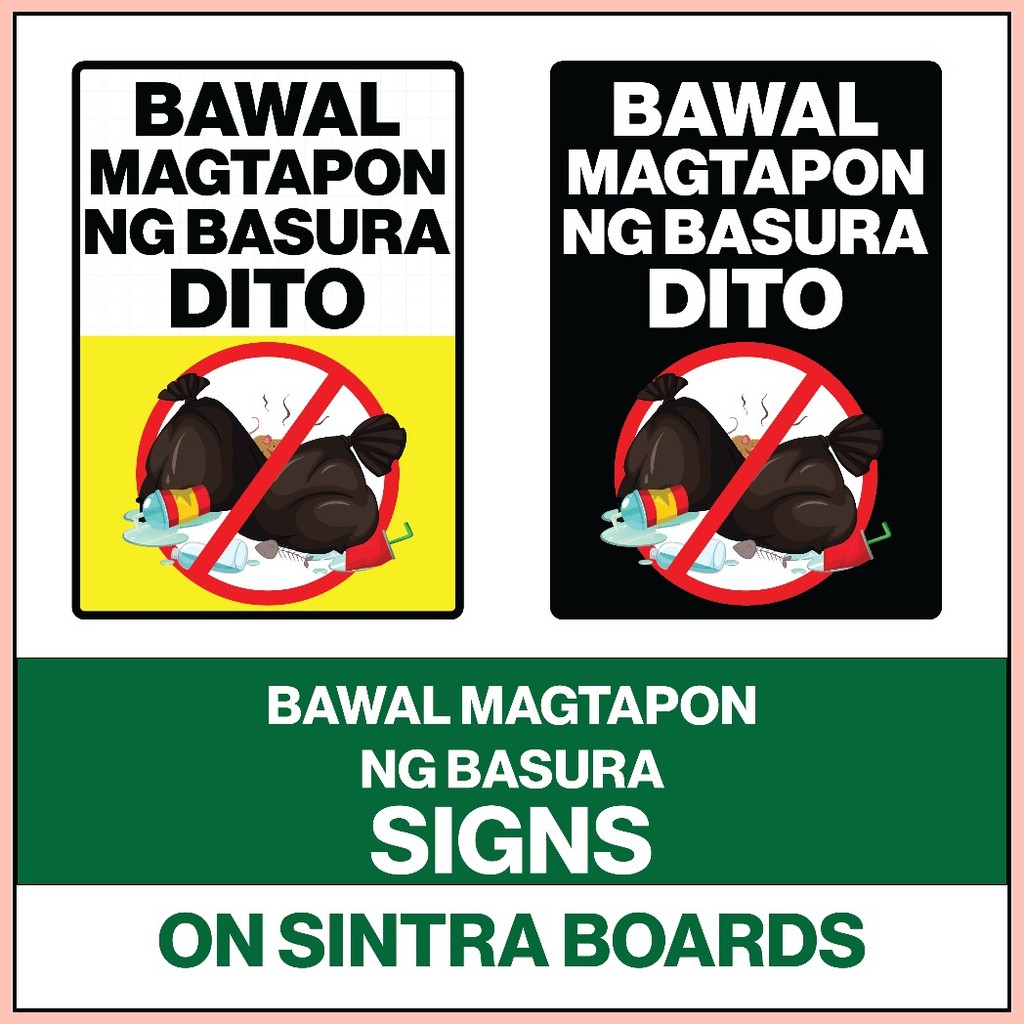⊭ Bawal Magtapon Ng Basura Signs, Signange Waste Management Signages ...
