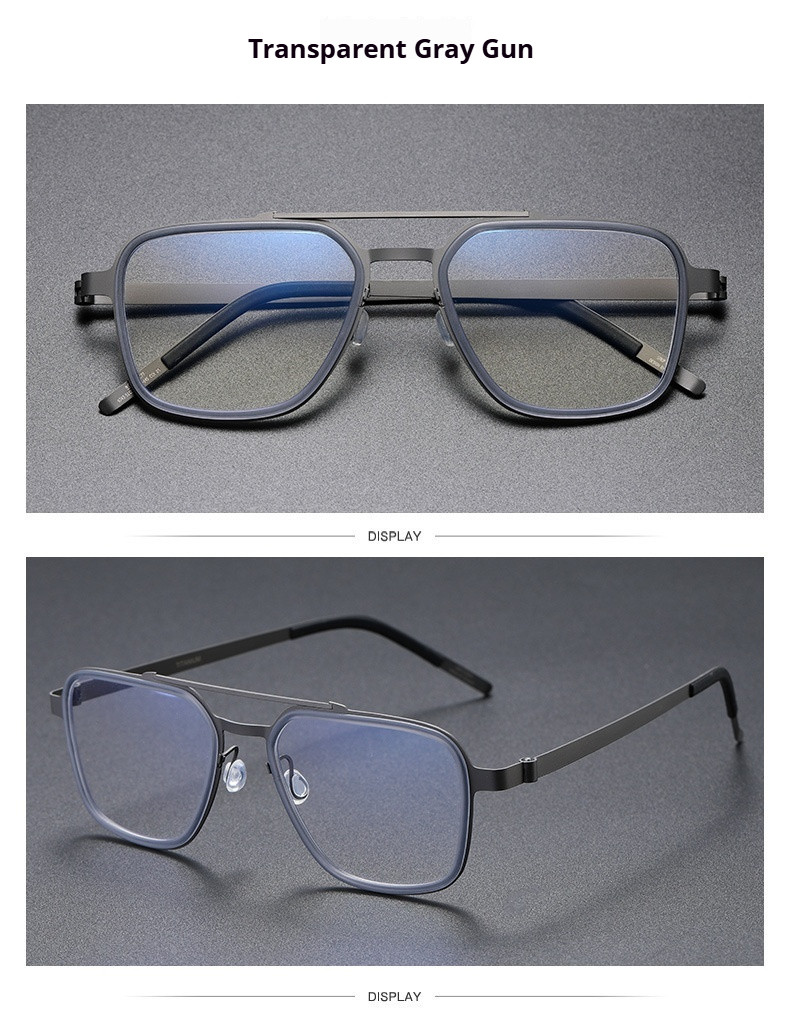 140mm Super Light Retro Double Beam Glasses Frame Titanium Men Women ...