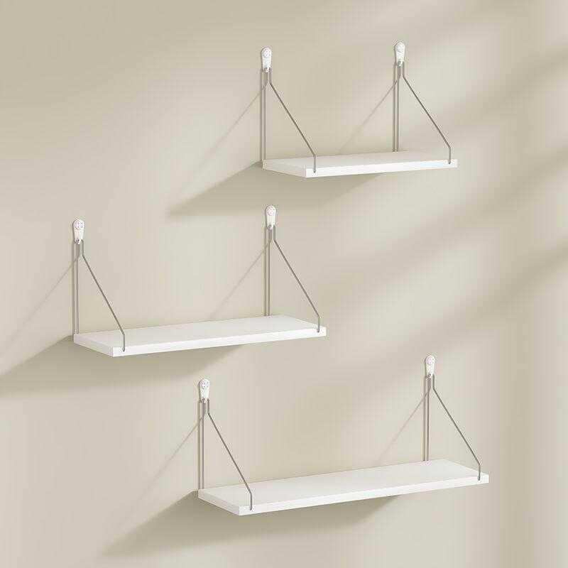Wooden Wall Shees Set Home Floating For Decor Storage Mounted Wood Rack ...