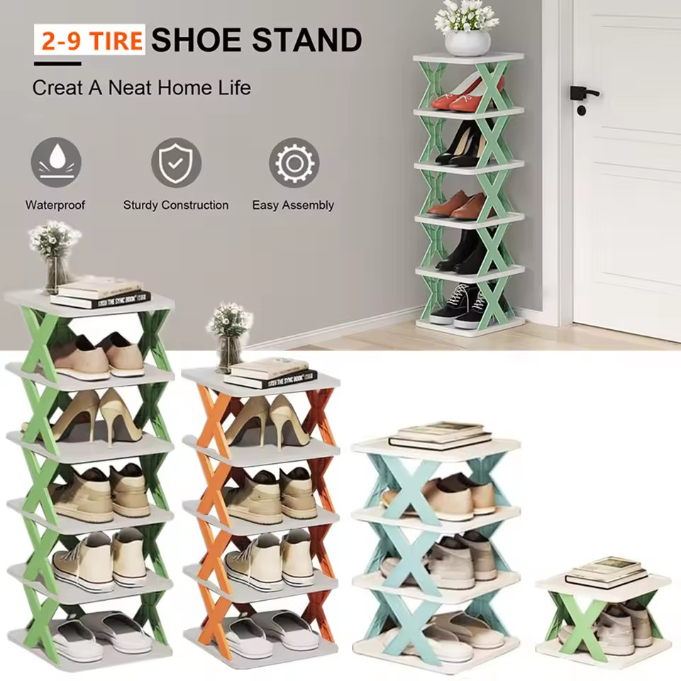Simple Folding Multi-tier Shoe Rack DIY Shoe Rack Stackable Shoe ...