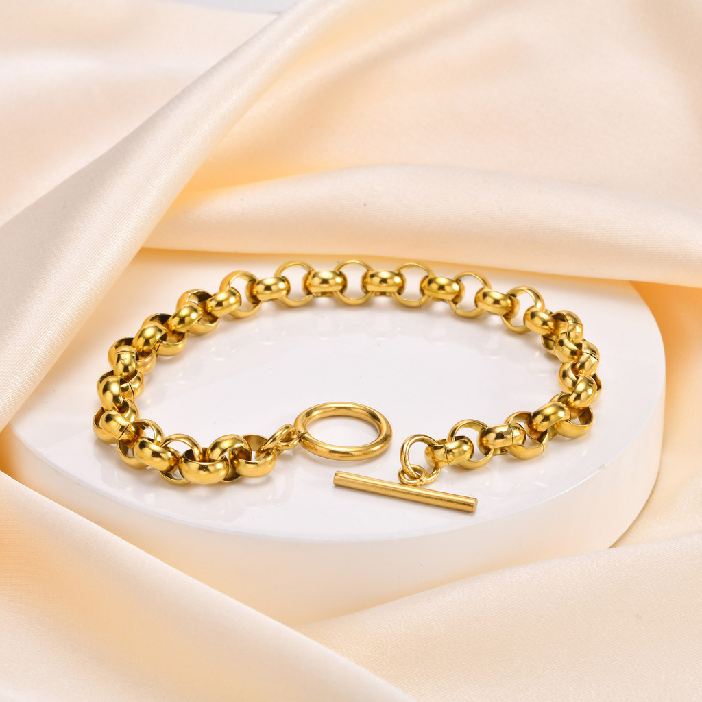 Vnox 18k Gold Handmade Bracelet for Women Girls,Stainless Steel Non ...