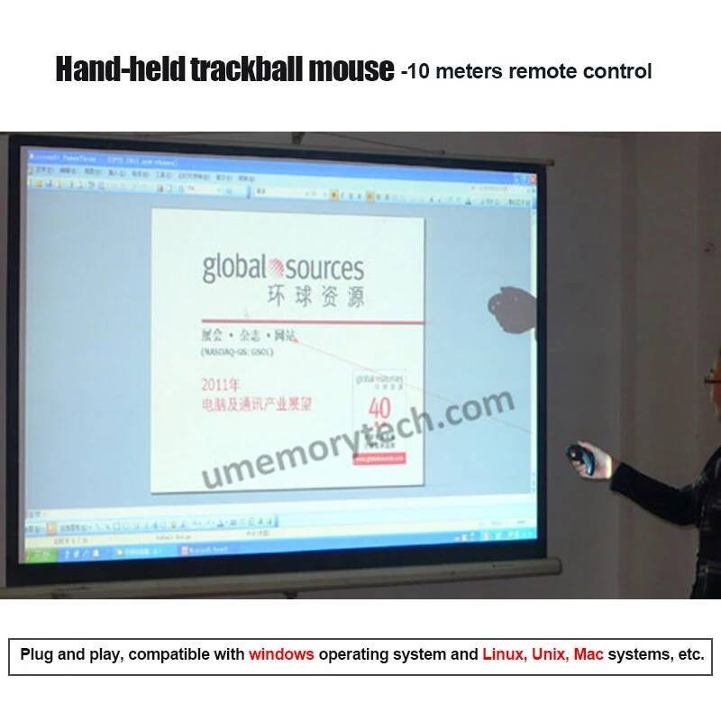 Digital Wireless 2.4GHz Trackball e Laser Handheld Thumb-Controlled ...