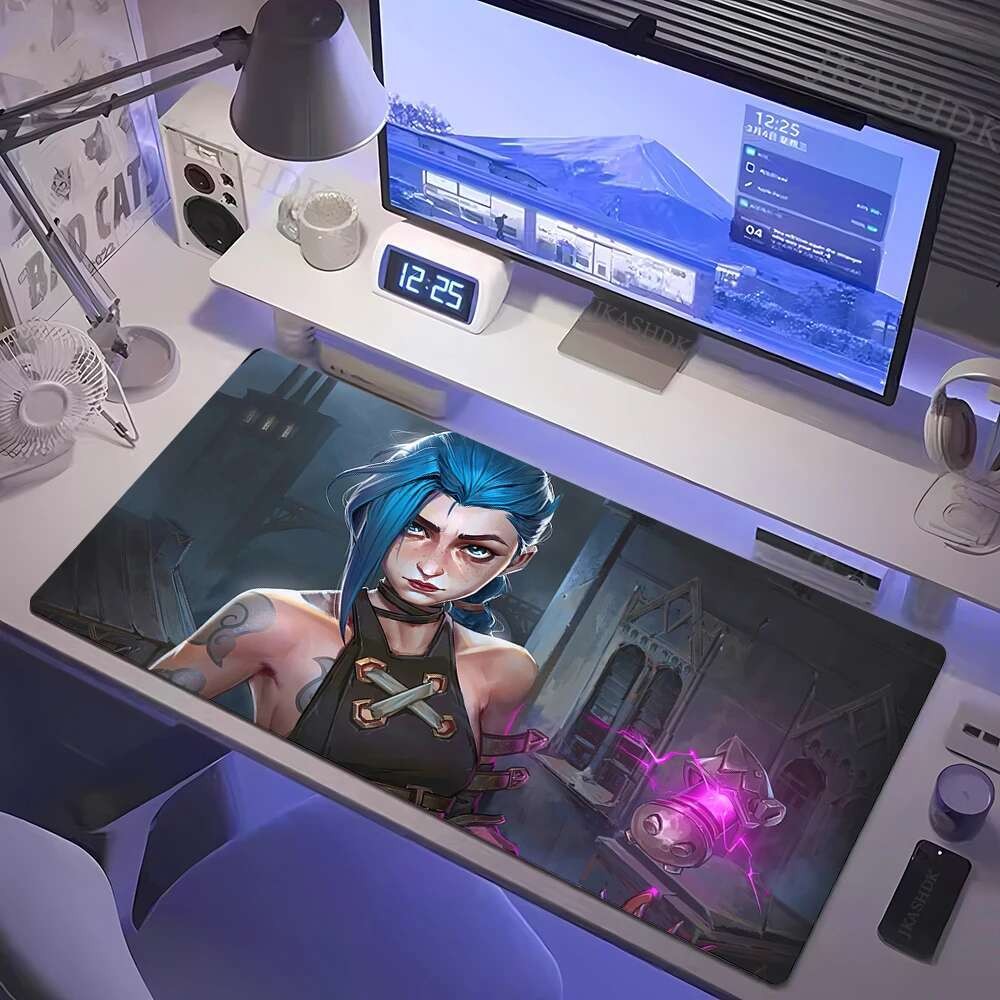 League of Legends Jinx Gamer Mousepad Large Anime Girl Game Accessories ...