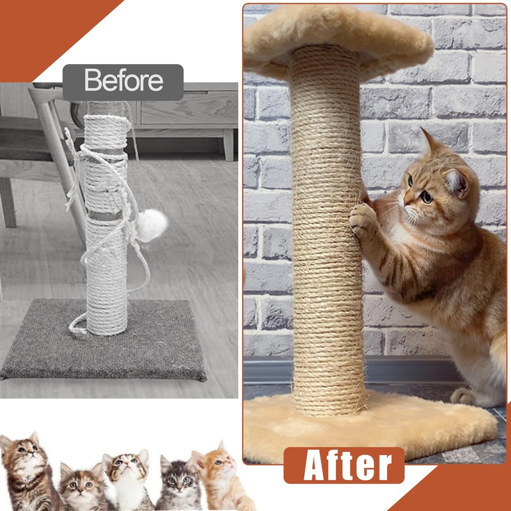 10M DIY Cat Scratcher Rope Natural Sisal Rope Pet Cat Toys for ...