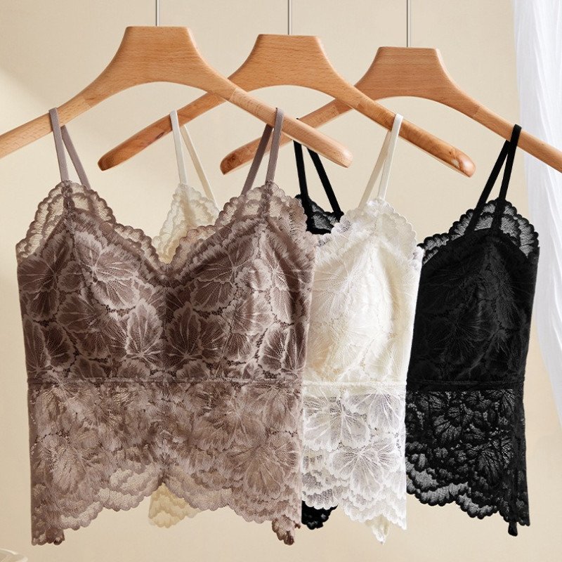 Summer Lace Thin Style Sling Integrated Cup Anti-glare with Chest Pad ...