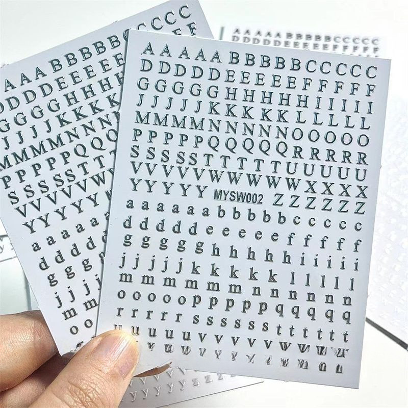 3Pcs Metal Letters Stickers Silver/Gold Alphabet Self-Adhesive Stickers ...