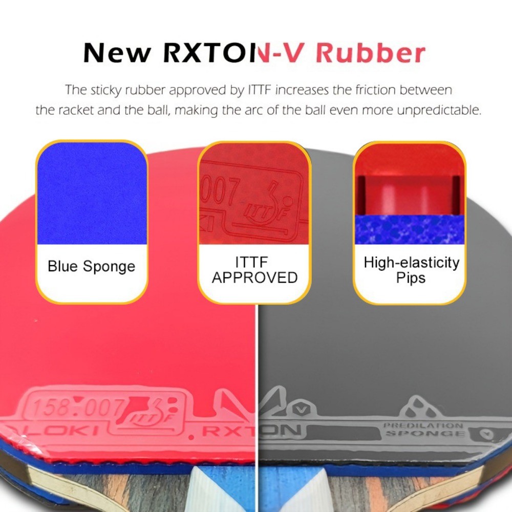 Newly Upgraded LOKI 7Star Table Tennis Racket RXTON R7/M7 Ping Pong Bat ...