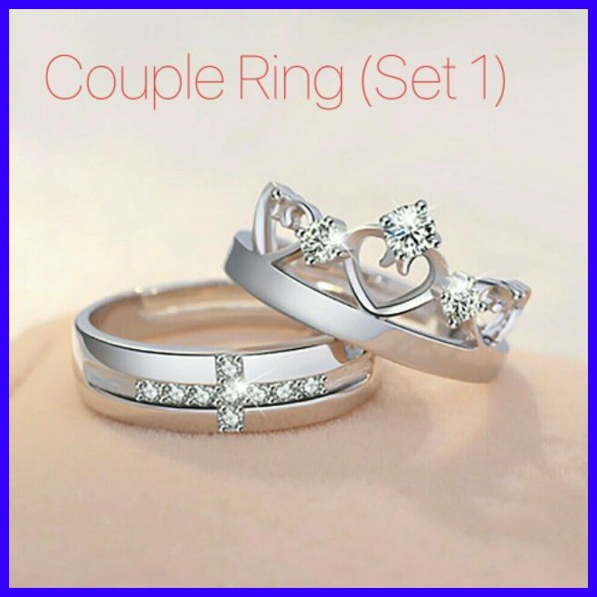 Silver Couple Rings Set | Shopee Philippines