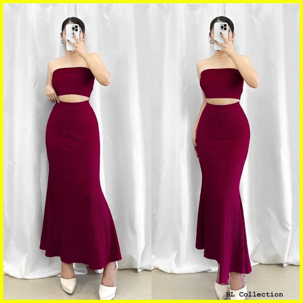 Charlotte Coords Set for Woman Tube Top and Long Mermaid Tail Skirt for ...
