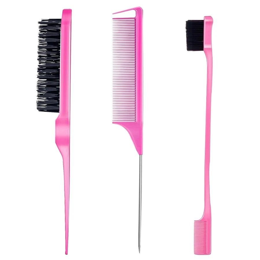 3pcs/set Comb Kit Fine Tooth Dual Edge Control Defines Tame Hair ...