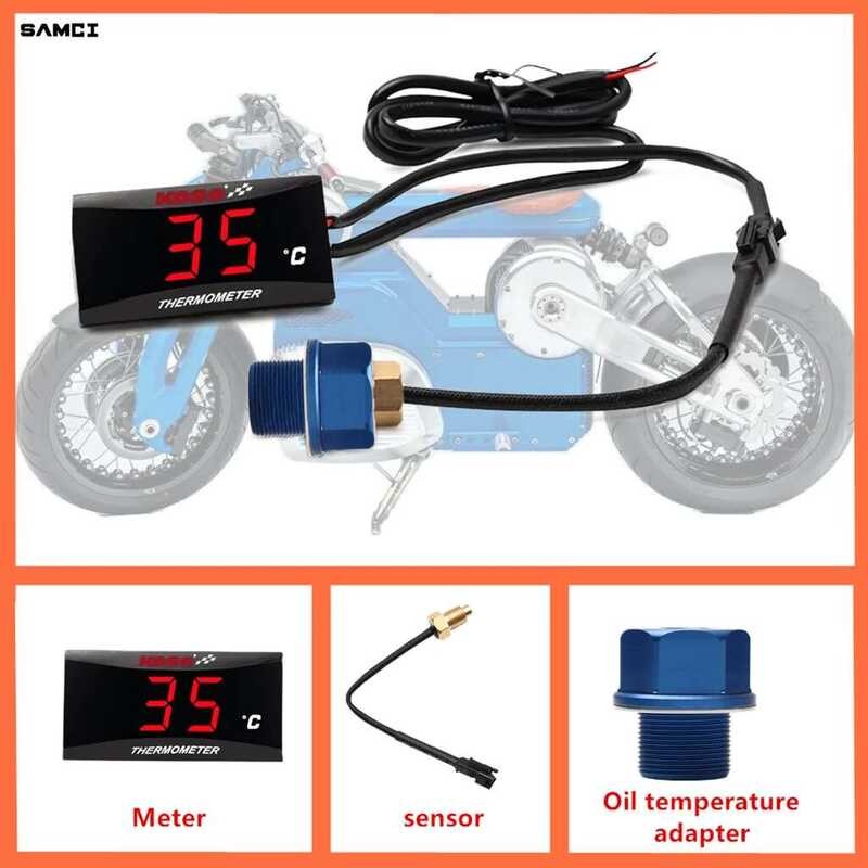KOSO COD Gauge Motorcycle Universal Oil Temperature Sensor LCD Digital ...