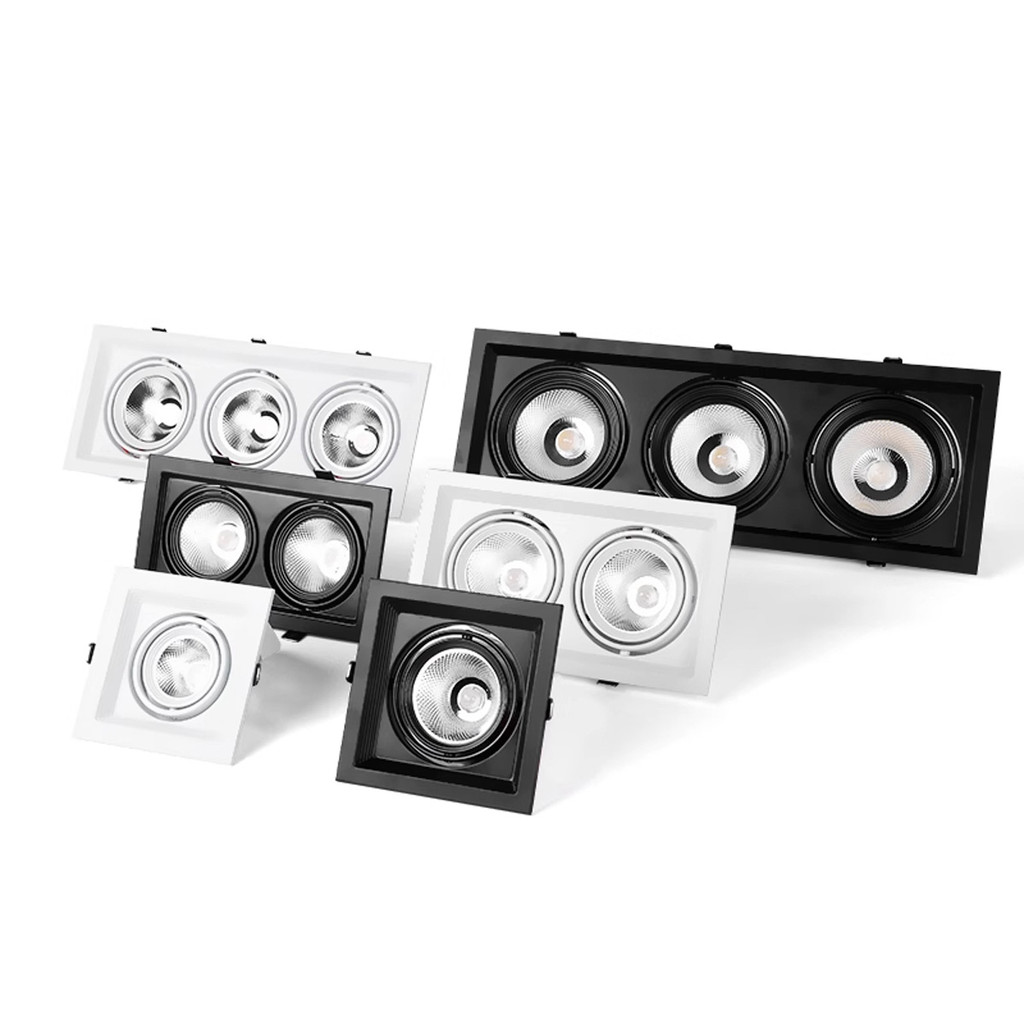Recessed LED Grille Bucket Spotlight Shop Plafond Ceiling Light Square ...