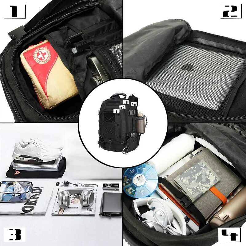 Tactical Large Backpack For Men Military With DIY System Travel, Travel ...