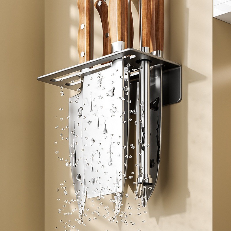Knife Rack Holder Wall Mounted Kitchen Organizer Knife Spoon Integrated ...