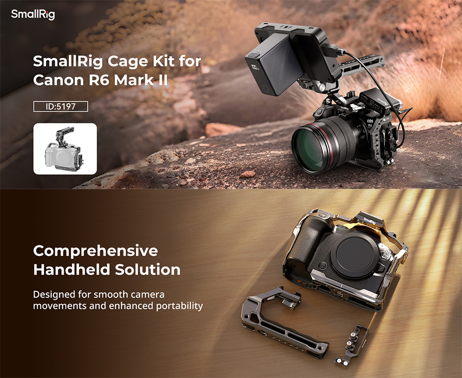 SmallRig R6 II Hawklock Camera Cage Kit with Top Handle and Cable Clamp ...