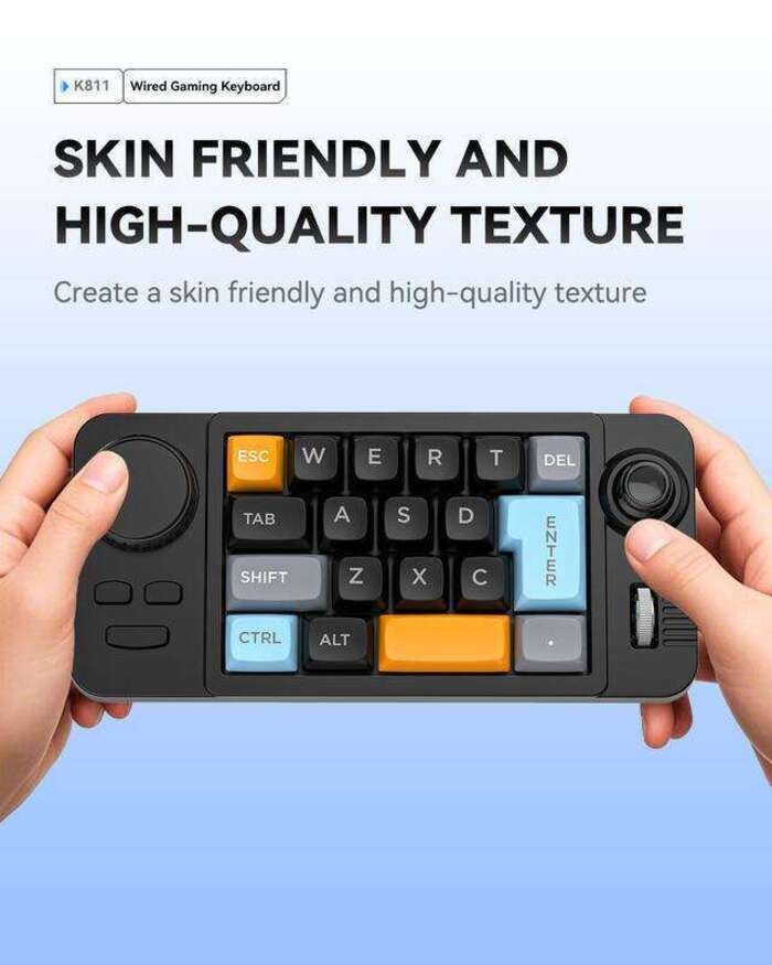 JOMAA Programmable Wired Mechanical Keyboard with Volume Scroll Wheel ...