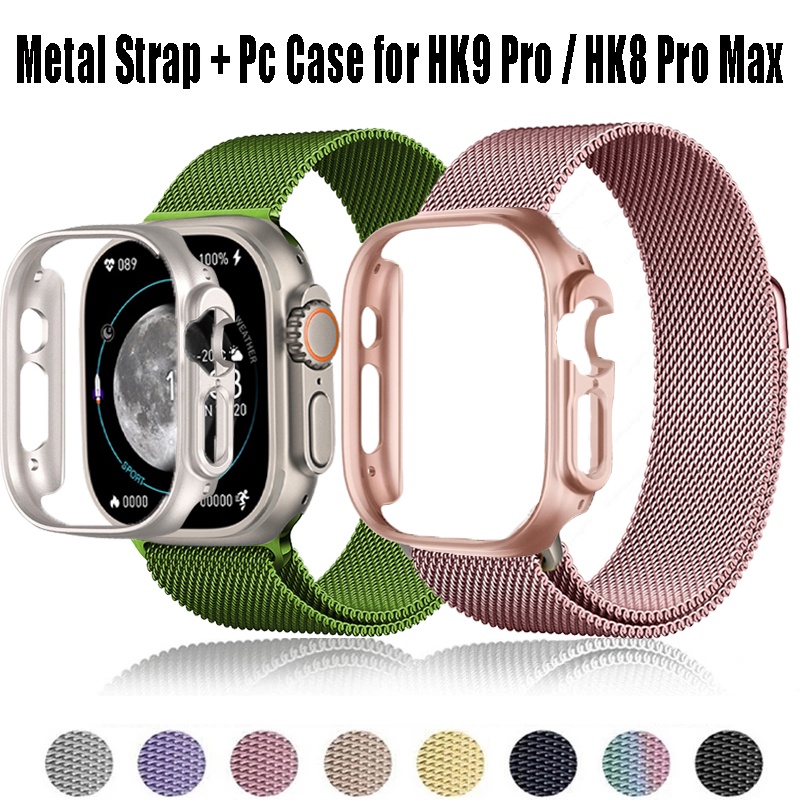 Metal Strap + Case For HK9 Pro Magnetic Metal strap Protector Cover for ...