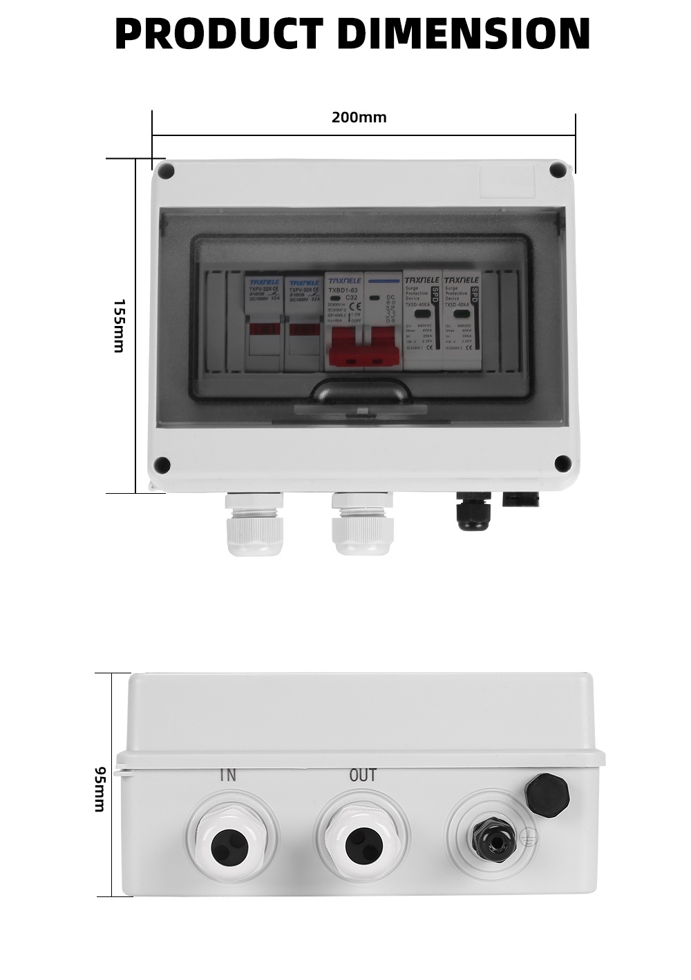 Solar photovoltaic PV DC Combiner Box Surge Lightning Protection 1