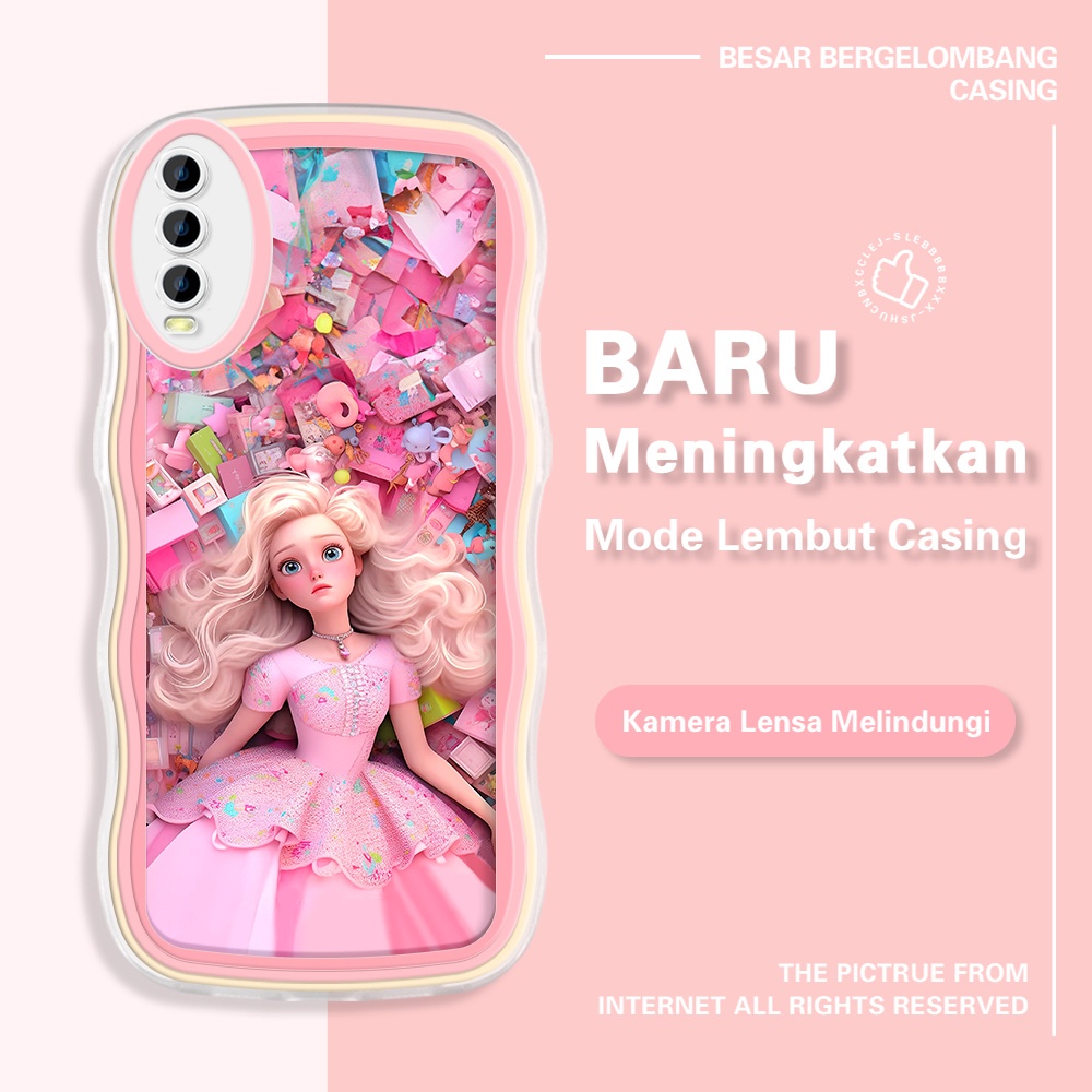 VIVO 1901 1904 1907 1919 1920 cartoon Cute Barbie Princess Phone Case Wavy  Edge Soft TPU Cover