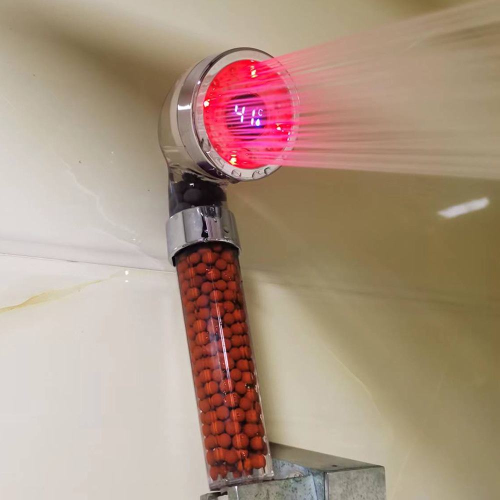 Led Digital Display Shower Sprinkler Temperature Control Three-Color ...