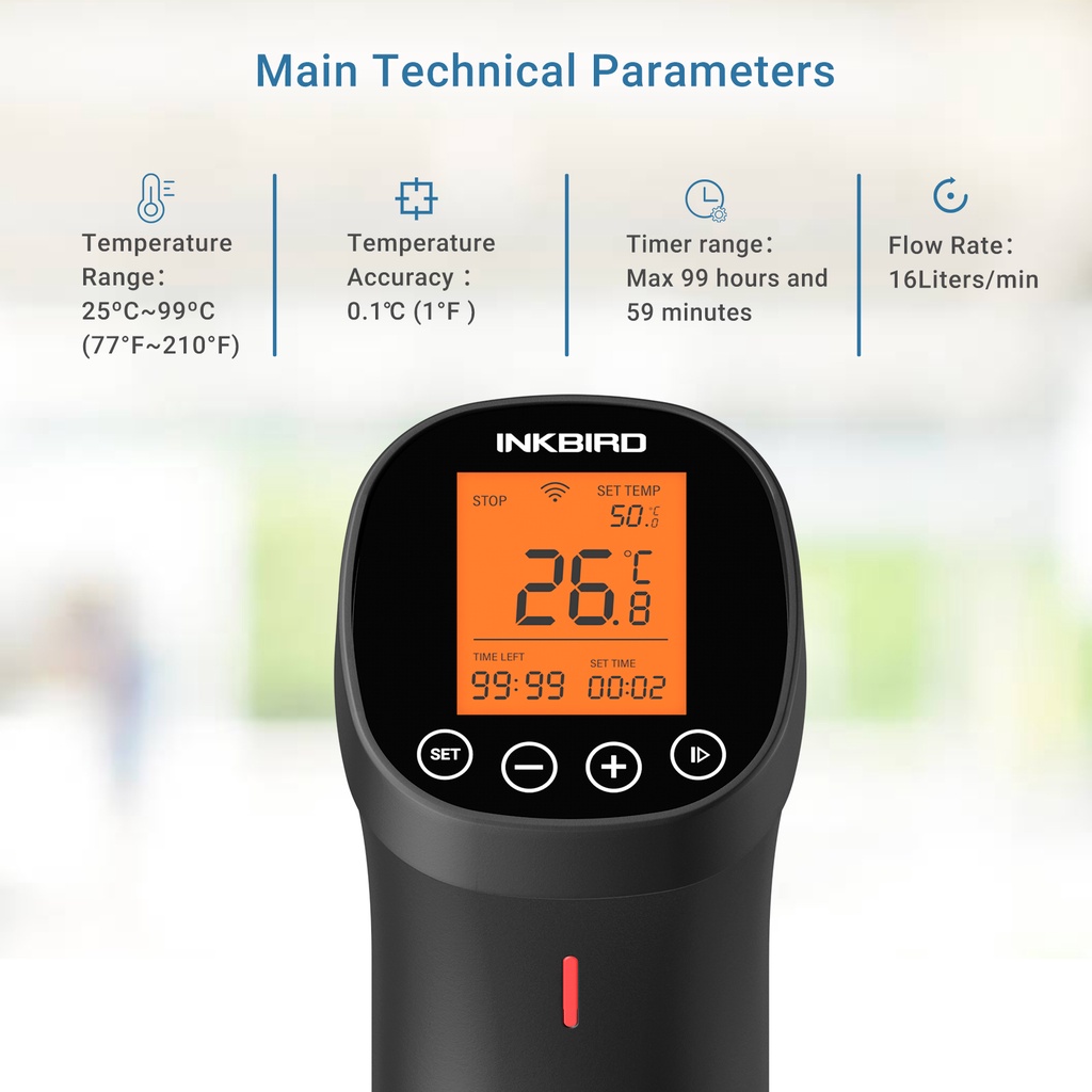 INKBIRD WIFI Sous Vide Slow Cooker Precision Timer Free App Smart WiFi ...