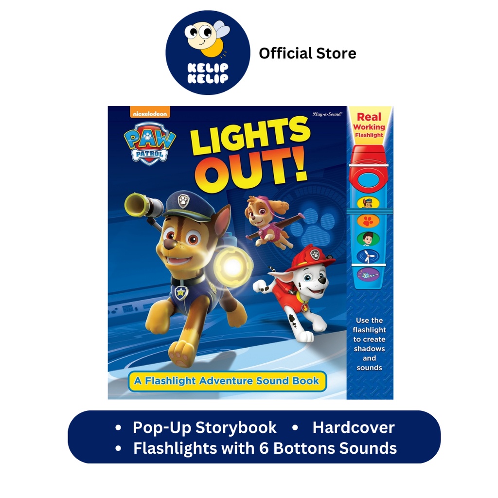 Paw Patrol Lights Out Pop Up Book For Kids With Flashlights & 6 Buttons