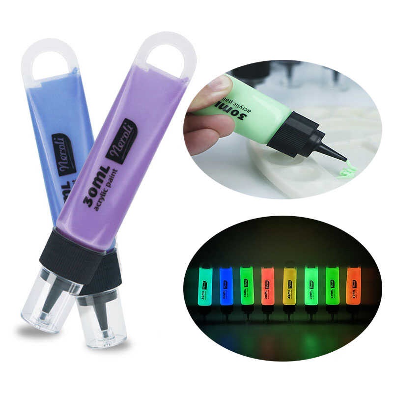 8kulay na Luminous Acrylic Paint Set na Pinintang kamay ng mga bata