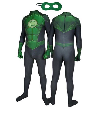 Green Lantern Bodysuit Cosplay Costume Printing Jumpsuit Spandex Halloween  Adult