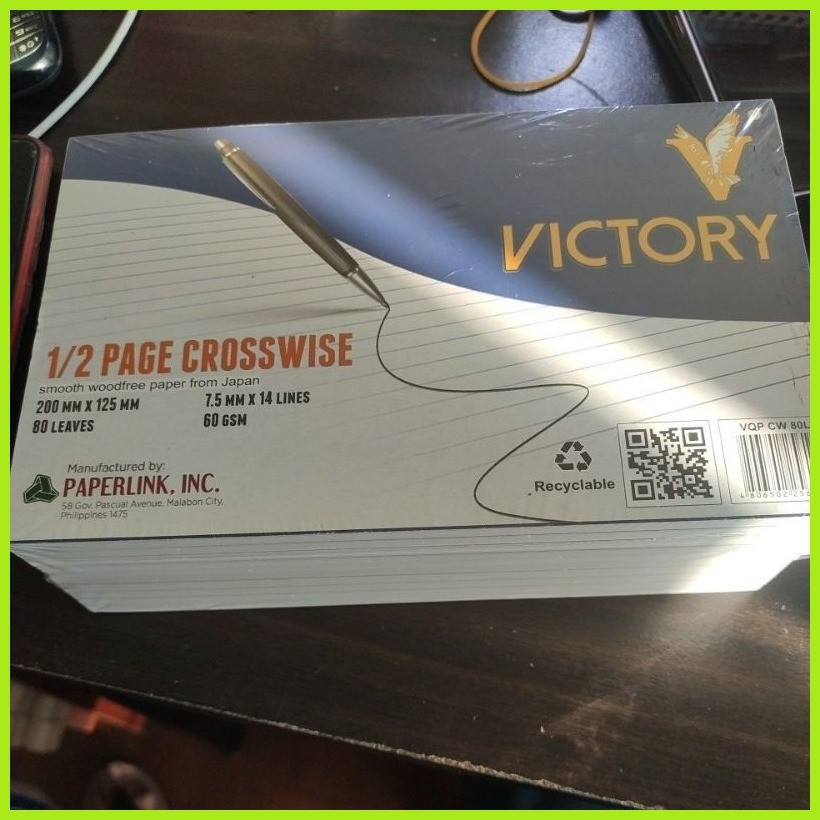 ☀ ஐ pad paper one half crosswise victory intermidiate 1/2 crosswise ...