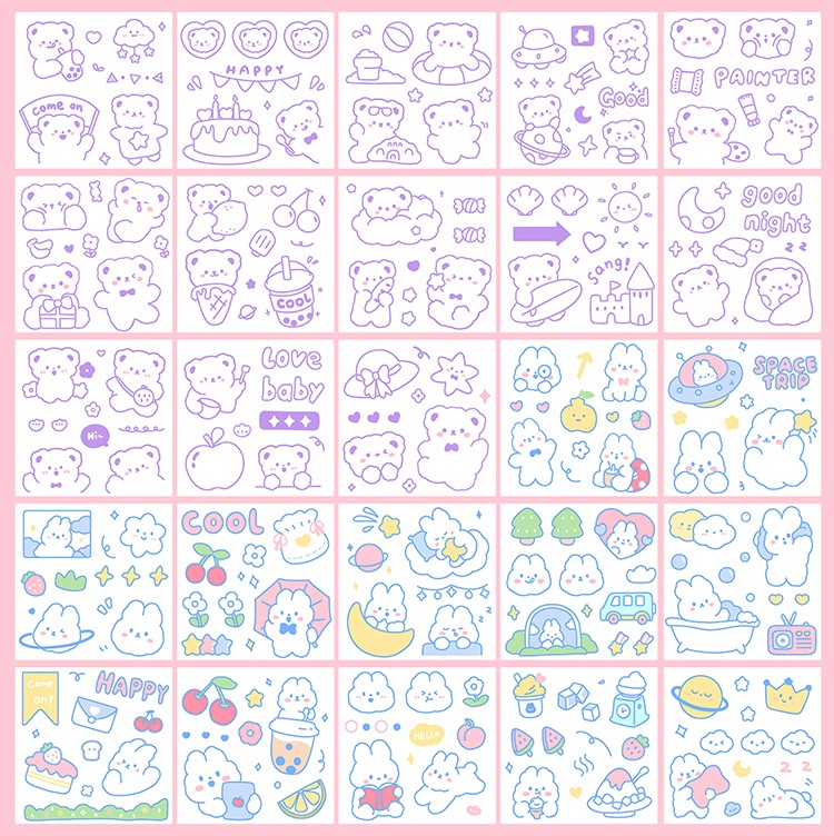 [Ready Stock] MOMO Sauce Cartoon Handbook Sticker Set PET Waterproof ...