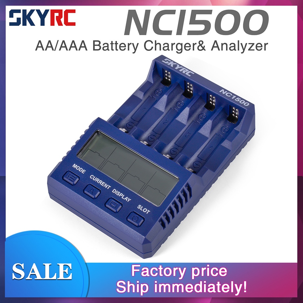 SKYRC NC1500 AA/AAA Battery Charger Analyzer para sa 4 AA NiMH