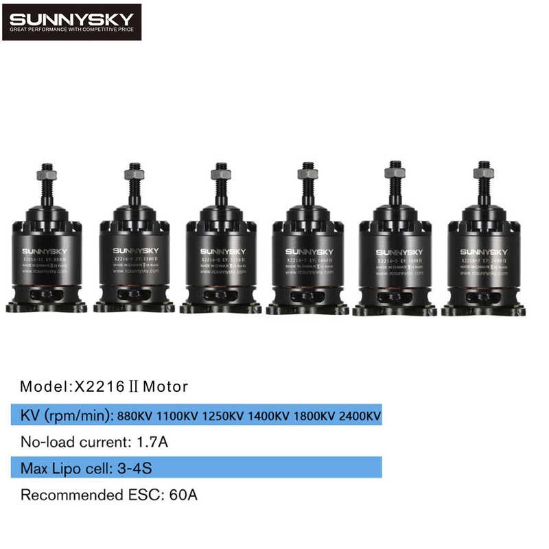 SunnySky X2216 880KV Brushless Motor - Long Shaft Version For RC Drones And Aircraft
