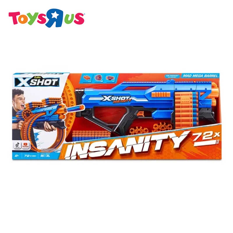 Zuru X Shot Insanity - Mad Mega Barrel, 72 Air Pocket Darts, Ages 8 ...