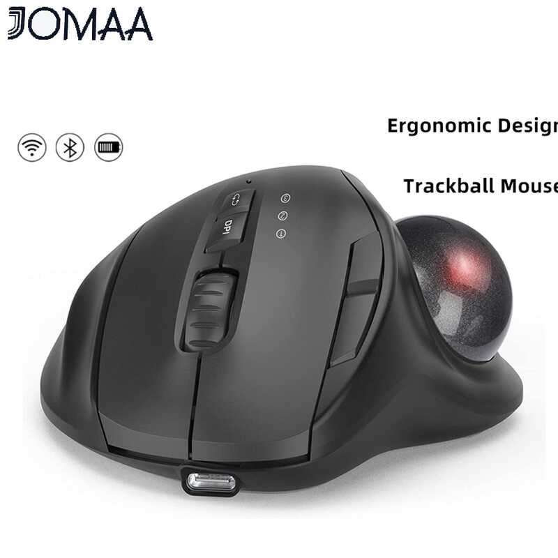 JOMAA Trackball Mouse Wireless Mouse Ergonomic Design mouse na may 2.4G ...