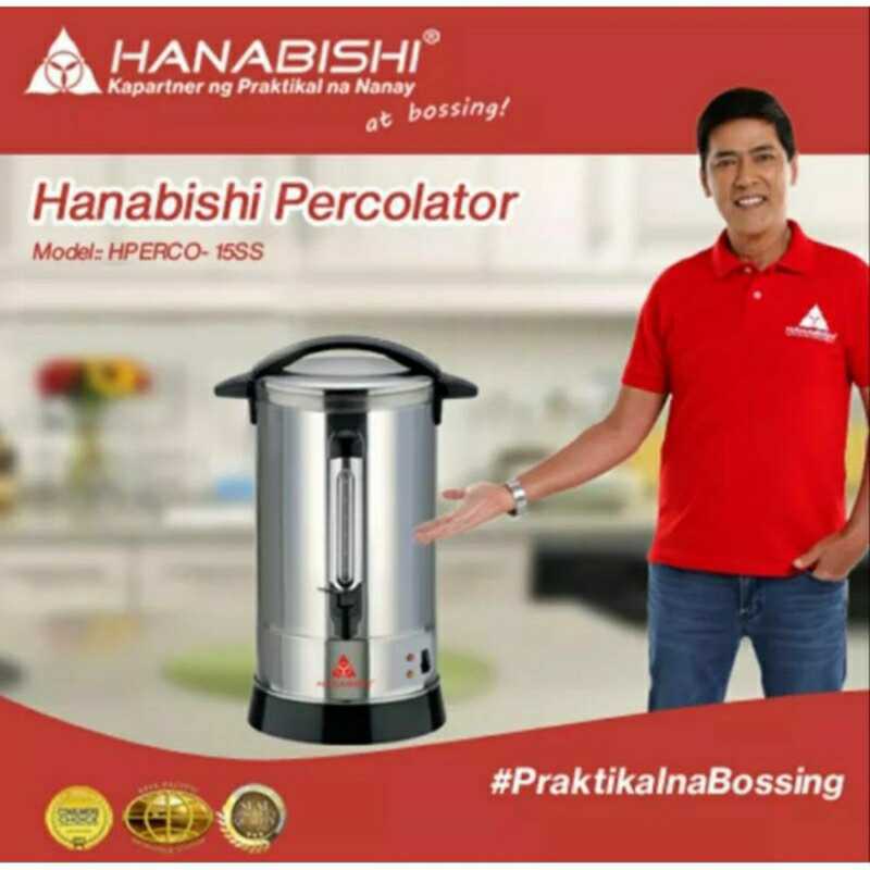 Percolator 15L.Hanabishi Percolator 2in1 Water and Coffee Boiler HPERCO