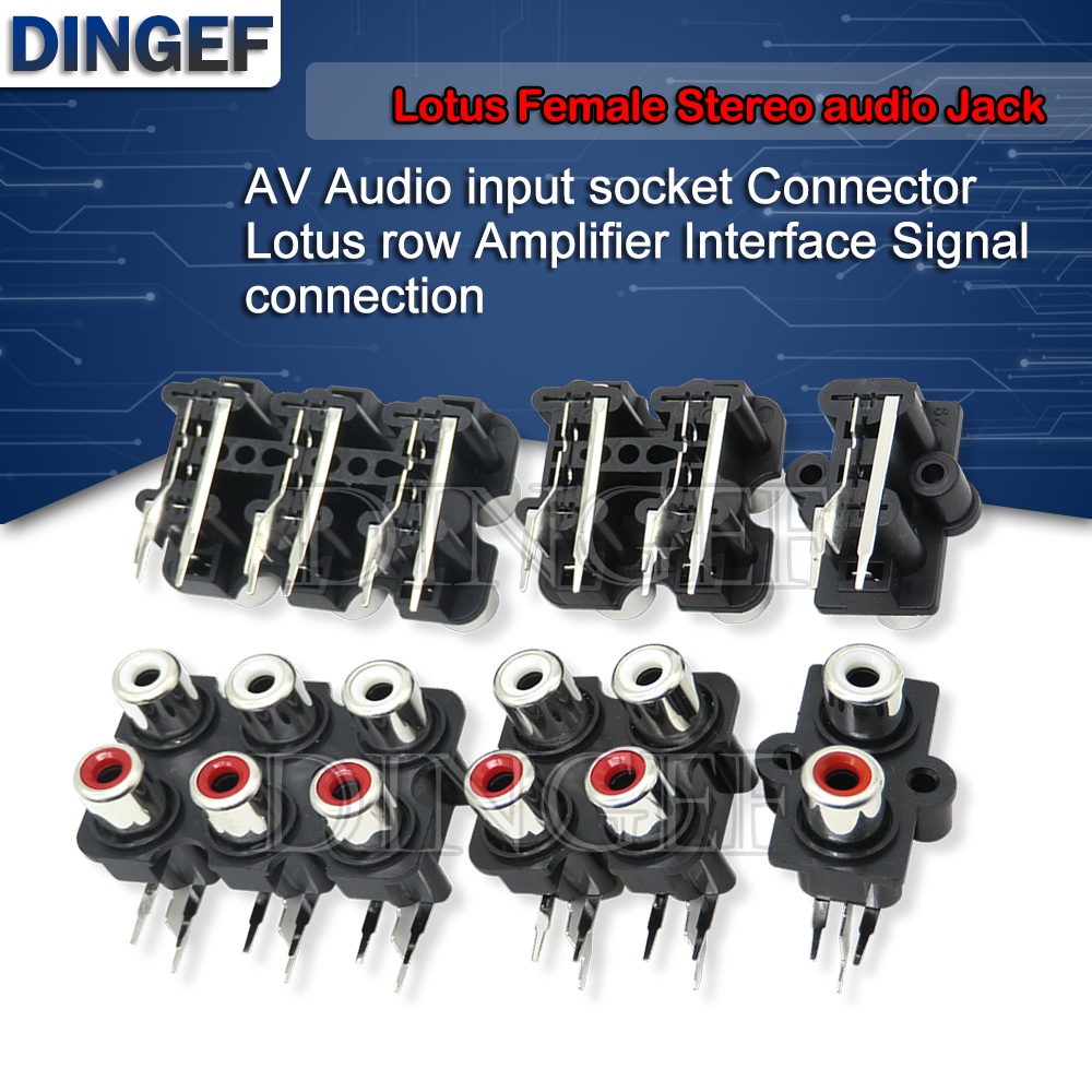 5PCS 2/4/6 Hole RCA Female Stereo Audio Jack AV Audio Input Socket ...