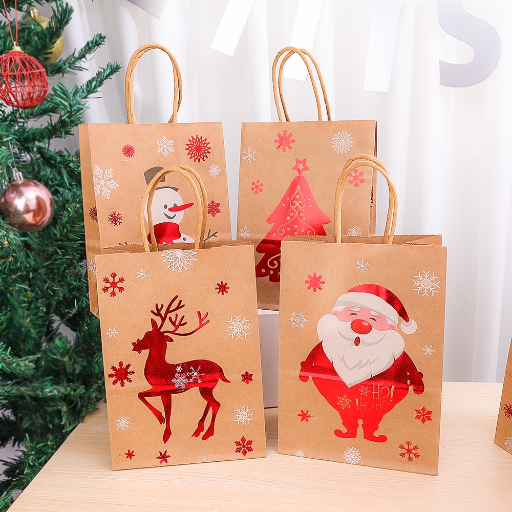 Christmas House Shape With Ropes Biscuit Gift Bags / Christmas Kraft ...