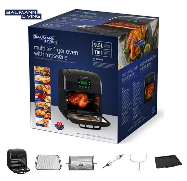 Baumann 7in1 Multifunction Air Fryer & Oven Toaster with Rotisserie 9.5L Shopee Philippines
