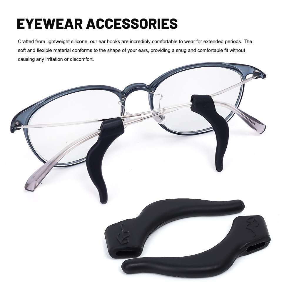 Anti-slip Soft Silicone Glasses Frame Ear Grip Eyeglasses Leg Ear Hooks ...
