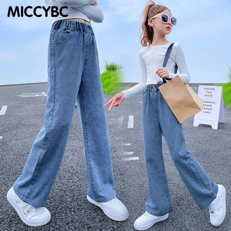 [MICCYBC]Kids Girls' Denim Wide Leg Pants Wide Leg Maong Pants New ...