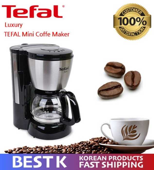 TEFAL CM1108 Mini Compact Coffee Maker Machine (0.6L) 6-Cup 600W Black ...