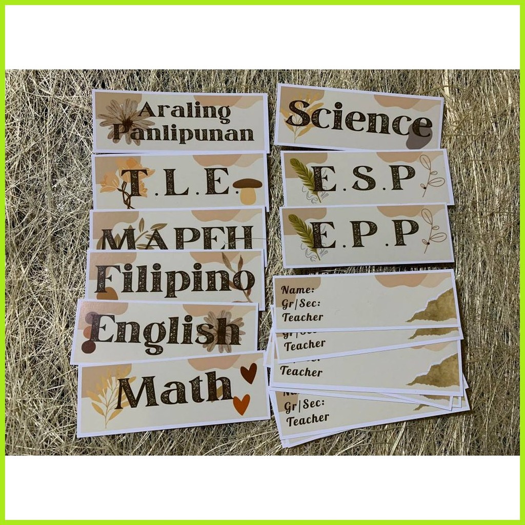⊙ ۞ BROWN AESTHETIC SUBJECT AND NAME STICKER SET | Shopee Philippines