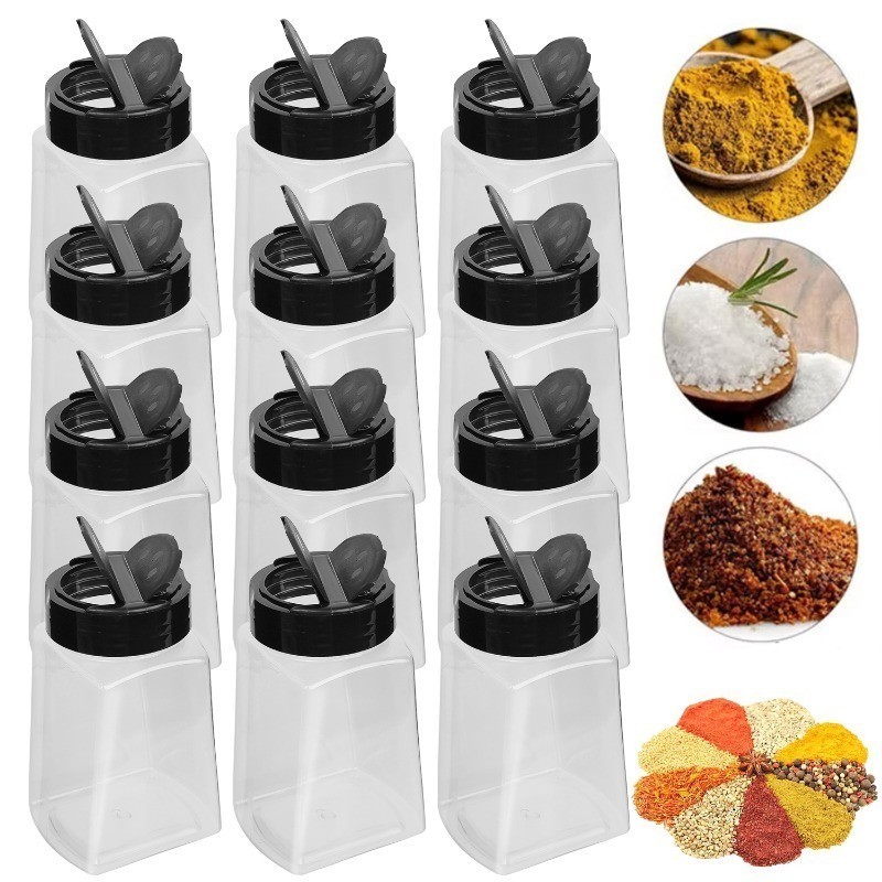 Clear Plastic Seasoning Bottle - Spice Powders Jar Pepper Shakers - BBQ ...