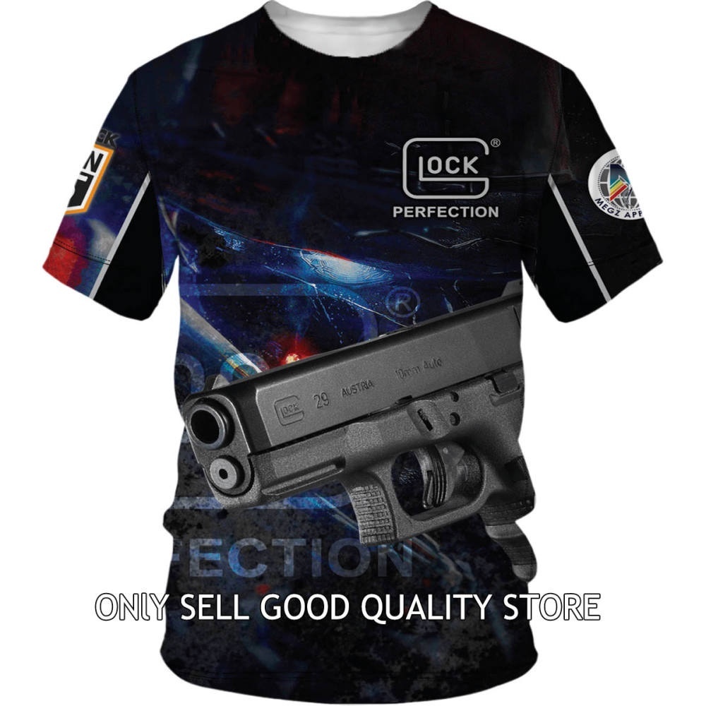 NEW BLUE GLOCK 3D MAN SHIRT Fully Sublimated 3D T Shirt Summer Short ...