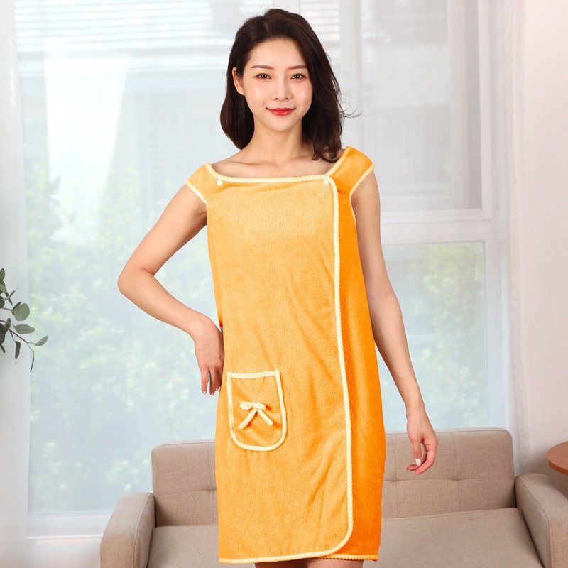 Cartoon coral fleece thickened absorbent bath towel can wear adult tube